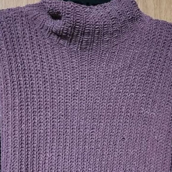 PINK Victorias Secret Medium Cozy Mauve Turtleneck Sweater oversized chunky lady - Picture 10 of 16